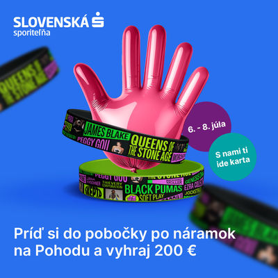 Aj tento rok ti vymenia lístok za náramok vo vybraných pobočkách nášho hlavného partnera Slovenskej sporiteľne.